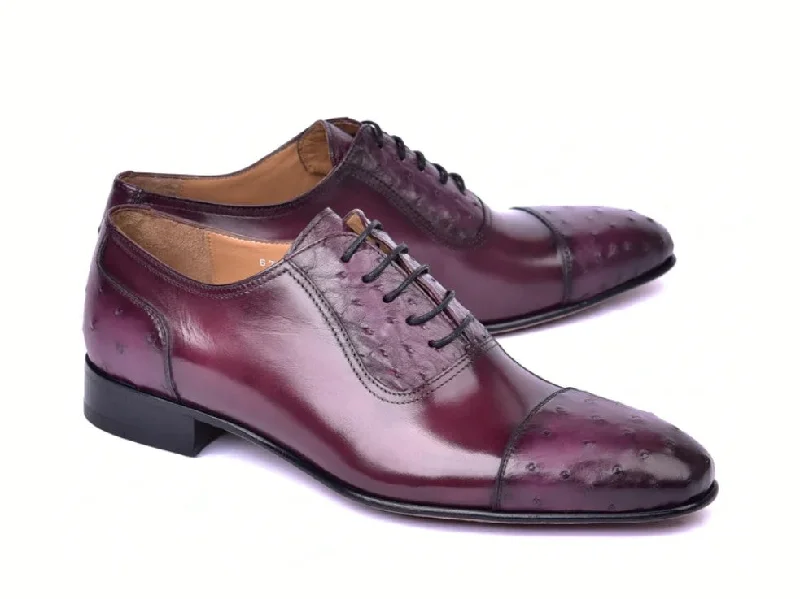 Men's formal shoes with a wingtip design Men's formal shoes with a wingtip design Corrente 6708 Cap-Toe lace-up Oxford - Burgundy