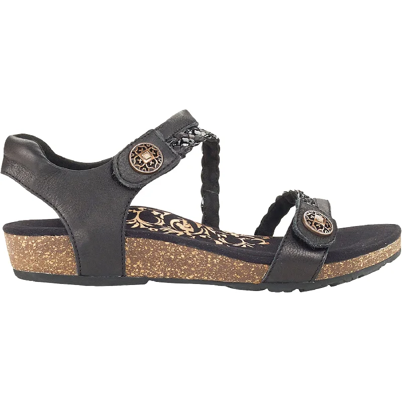 Men's sandals with a contrast stitching detailWomen's Aetrex Jillian Black Leather