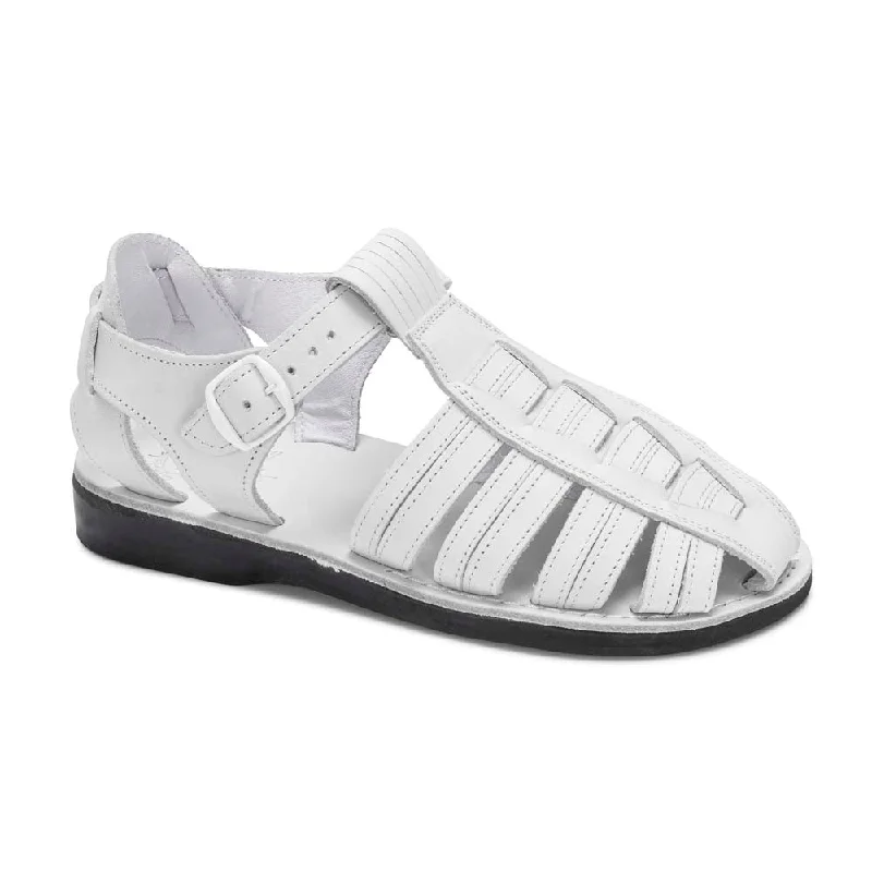 Men's sandals with a stretchy strap for a better fitBarak - Leather Closed Toe Sandal | White