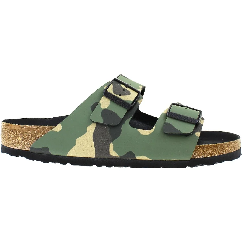 Men's sandals with a rubber sole for tractionMen's Birkenstock Arizona Camo Beige Birko-Flor