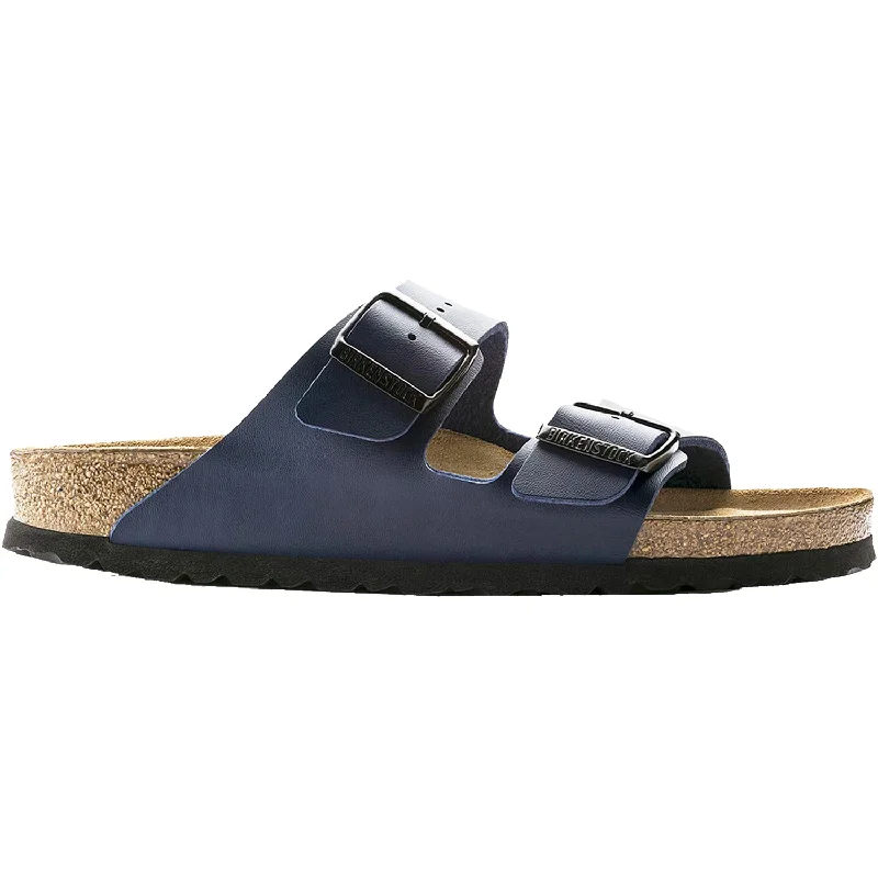 Men's sandals with a removable insole for cleaningUnisex Birkenstock Arizona Soft Footbed Blue Birko-Flor