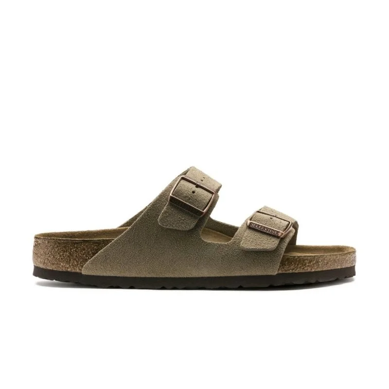Men's sandals with a wide strap for supportBirkenstock Arizona Soft Footbed - Taupe Suede