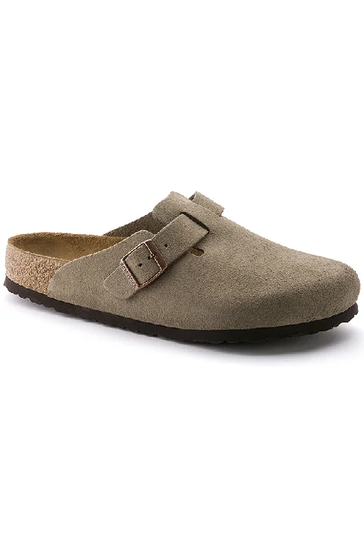 Men's sandals with a padded heelBirkenstock Boston Soft Footbed Suede Clogs Regular Fit