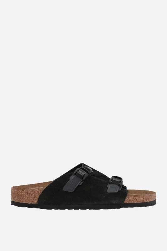 Men's sandals with a shock - absorbing insoleZürich Tech suede flat sandals (Narrow Fit)
