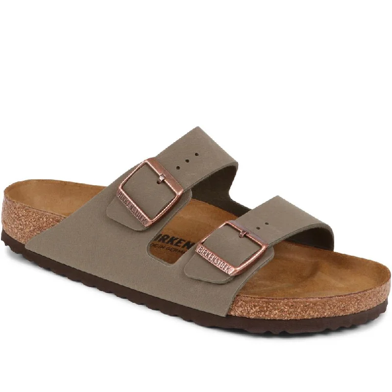 Men's sandals with a perforated leather upper for ventilationBirko-Flor Double Buckle Mule Sandals - BIRK37500 / 323 373