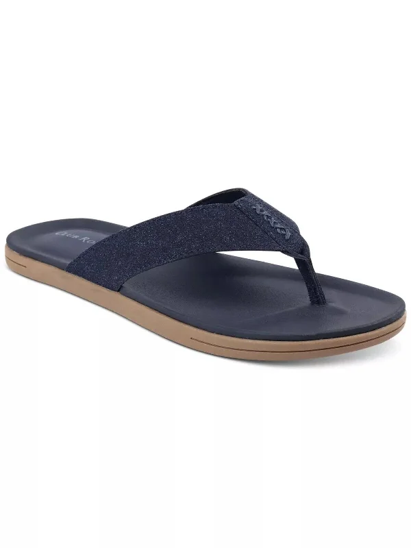 Men's sandals with a perforated leather upper for ventilationClub Room Riley 100147517 Slip-on Flip Flop Sandal Men's Navy Slide Thong MAPP54