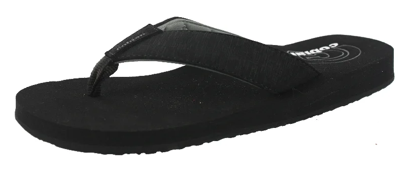 Men's sandals with a perforated leather upper for ventilationCobian Men's Floater 2 Flip Flops with Arch Support