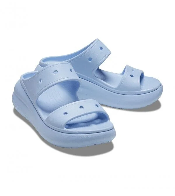 Men's sandals in a neutral color like black or brownCrocs Classic Crush 207670-4NS Men's Blue Calcite Comfort Slide Sandals CRO272