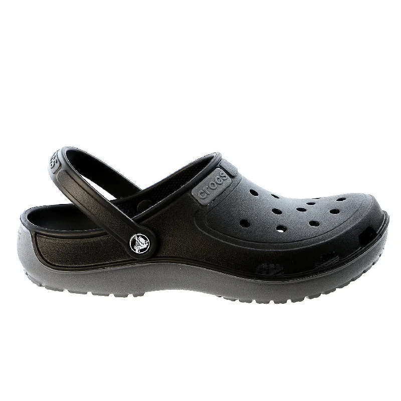 Men's sandals with a durable outer soleCrocs Duet Wave Clog Mule Sandal - Black/Charcoal - Mens