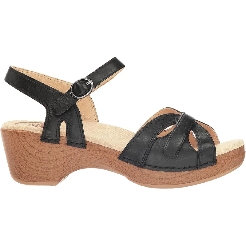 Men's sandals with a toe post designWomen's Dansko Season Black Full Grain Leather