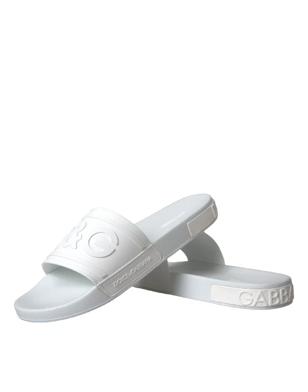Men's sandals with a wide strap for supportDolce & Gabbana  Rubber Slides Sandals Beachwear Men's Shoes
