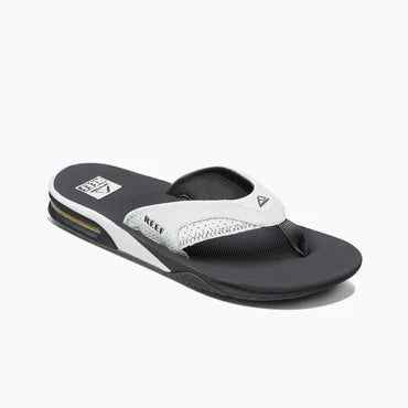 Men's sandals with a cushioned footbedReef Fanning Grey White Men's Sandal