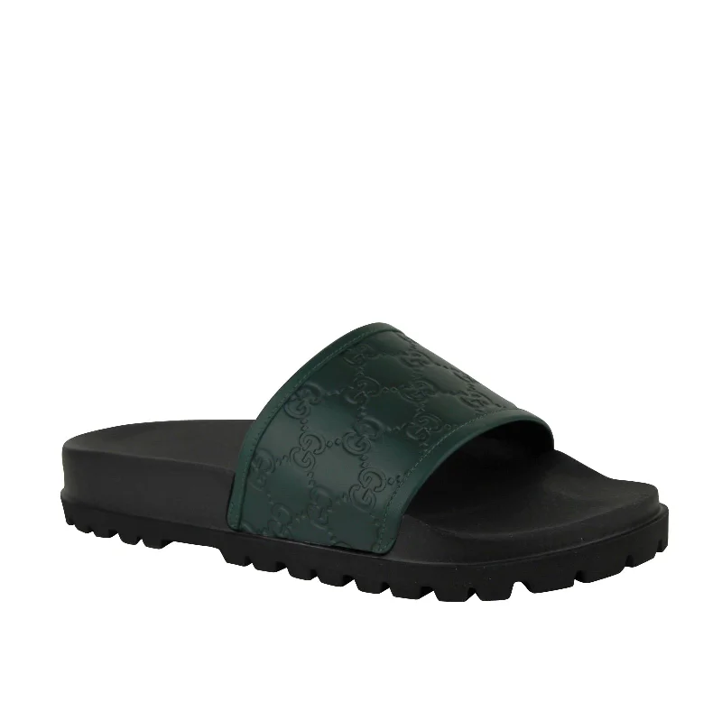 Men's sandals with a shock - absorbing insoleGucci Men's Guccissima Pattern  /  Leather Sandals
