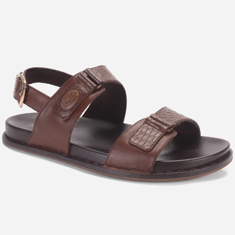 Flip - flop style men's sandals for beach wearMen "VEERO" Leather Open Toe Summer Flat Sandals