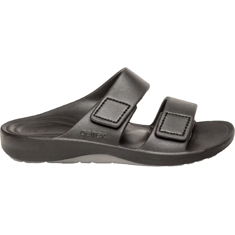 Men's sandals with a decorative buckle or charmMen's Aetrex Milos Black EVA