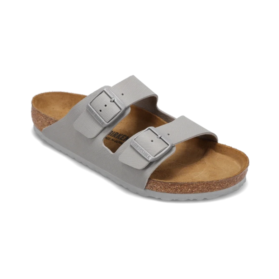 Men's sandals in a neutral color like black or brownMen's Arizona Saffiano Stone Coin Birko-Flor