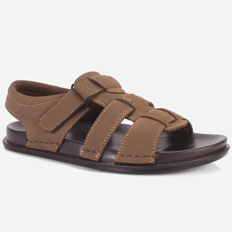 Men's sandals with a perforated leather upper for ventilationMens "BORA" Everyday Summer Sandals