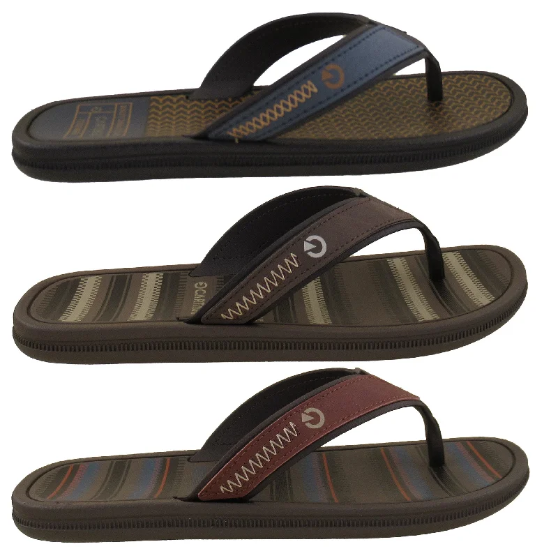 Men's sandals with a perforated leather upper for ventilationMen's Cartago Maiorca II Flip Flop Sandals