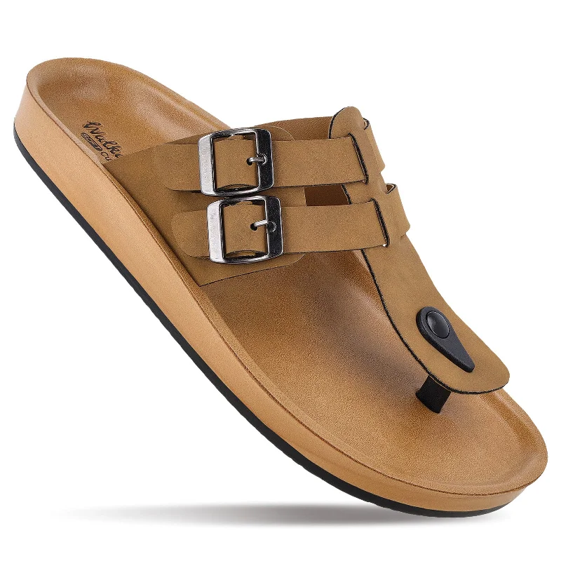 Men's sandals with a wide strap for supportMen's Daily Wear Sandals - WE1345 Cedar Tan