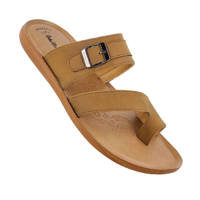 Men's sandals with a toe post designMen's Daily Wear Sandals - WG5637 Yellowish Tan