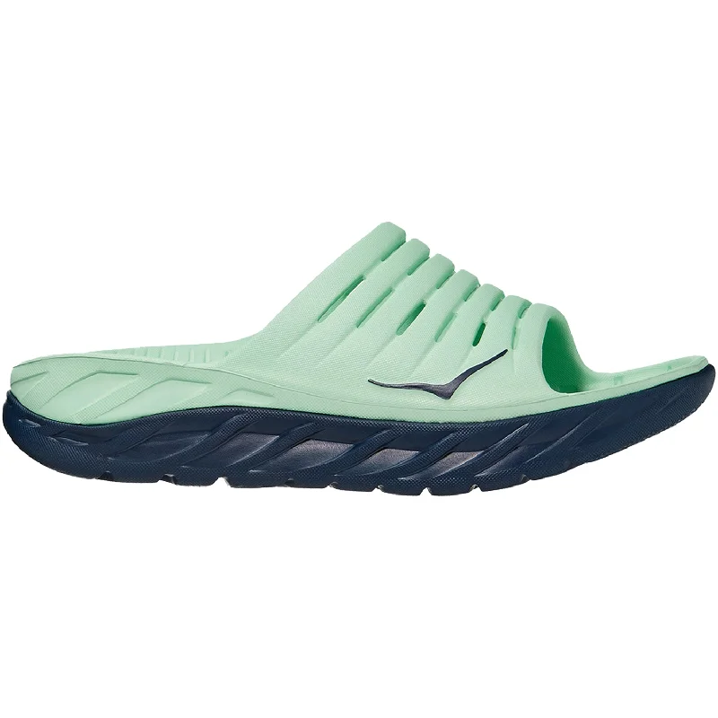 Men's sandals with a pointed toe for a stylish lookMen's Hoka One One Ora Recovery Slide Green Ash/Outer Space EVA