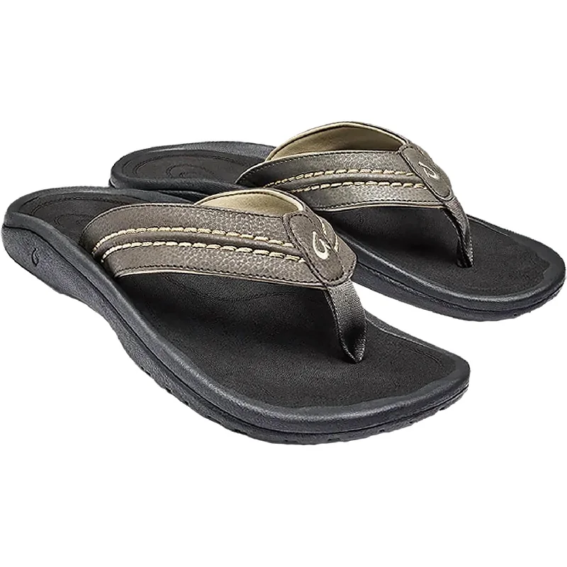 Men's sandals in a neutral color like black or brownMen's Hokua Sandal In Kona/onyx Synthetic