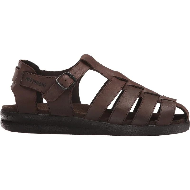 Men's sandals with a removable insole for cleaningMen's Mephisto Sam Dark Brown Leather