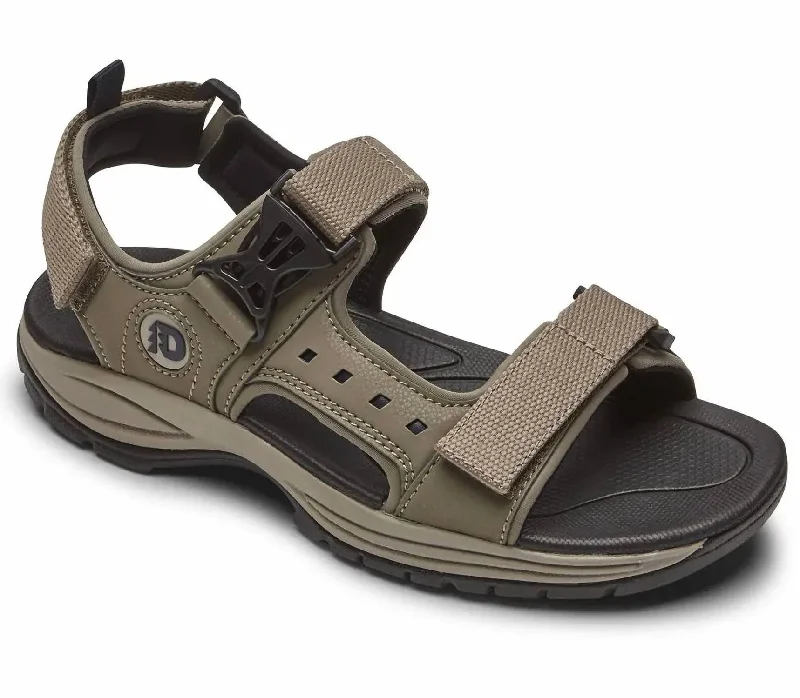 Men's leather sandals with an adjustable strapMen's Nolan Sport Sandal - 4E/ Extra Wide Width In Taupe
