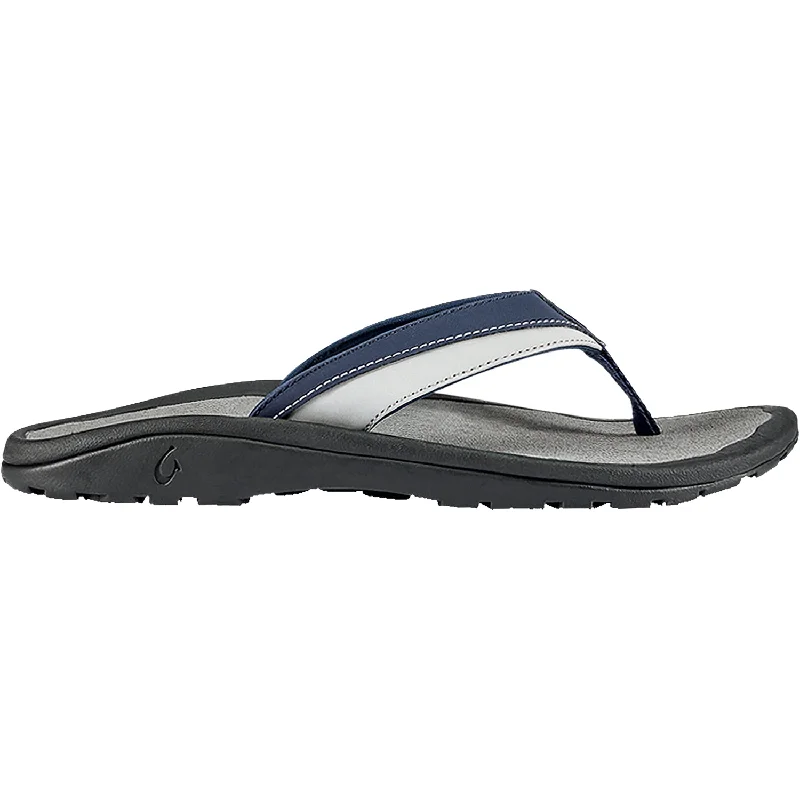 Men's leather sandals with an adjustable strapMen's OluKai Ohana Koa Trench Blue/Poi Synthetic