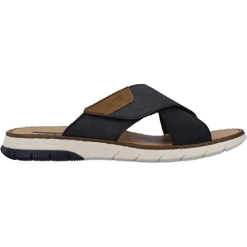 Men's sandals with a leather lining for comfortMen's Rieker 25283-14 Cody 83 Pazifik/Lake/Mandel Synthetic