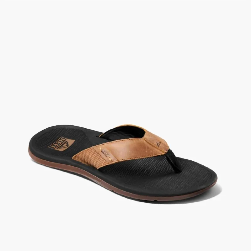 Men's sandals with a toe post designMen's Santa Ana Le Flip Flop In Black/tan