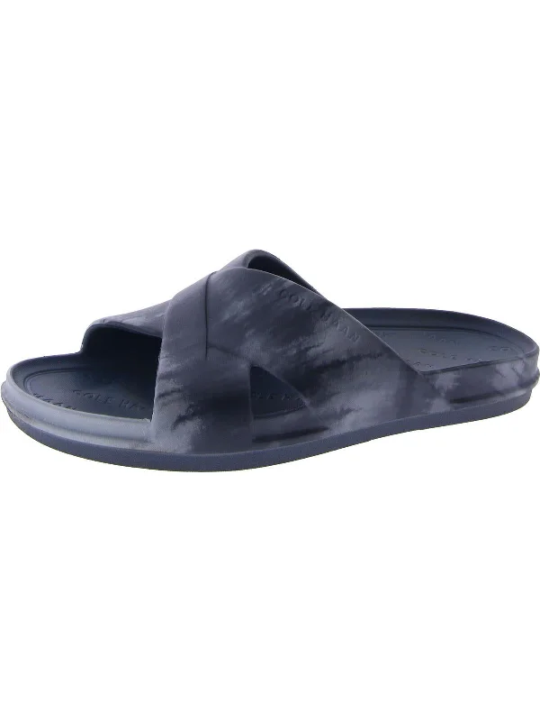 Men's sandals with a stretchy strap for a better fitMens Slip On Open Toe Slide Sandals