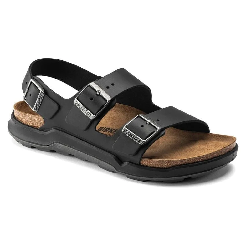 Men's sandals with a decorative buckle or charmMilano Rugged Regular - Black