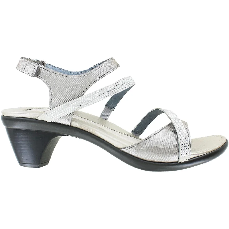 Men's sandals with a stretchy strap for a better fitWomen's Naot Innovate Silver Threads Leather