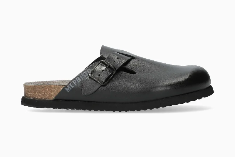 Men's leather sandals with an adjustable strapNathan - Black