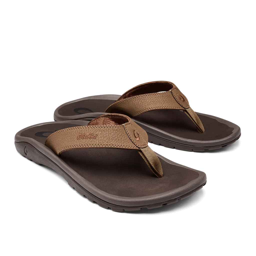 Waterproof men's sandals for water activitiesOlukai 'Ohana Tan Dark Java Men's