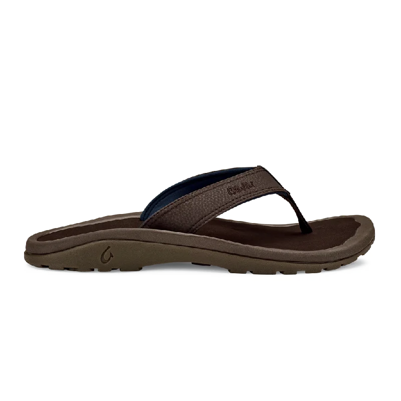 Men's sandals with a flexible sole for easy movementOlukai Ohana Dark Wood Men's