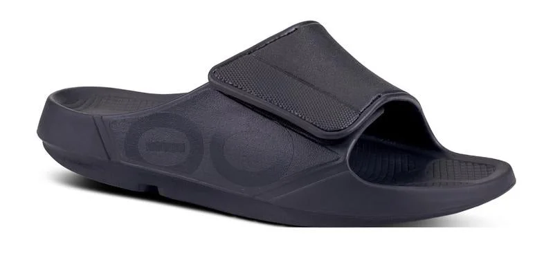 Waterproof men's sandals for water activitiesOOFOS OOAHH FLEX SLIDE BLACK MATTE