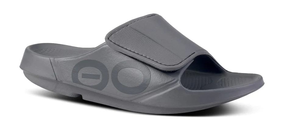 Men's sandals with a toe post designOOFOS OOAHH FLEX SLIDE SLATE
