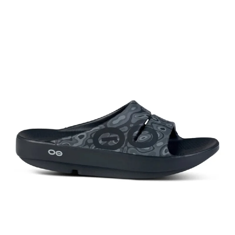Flip - flop style men's sandals for beach wearOOFOS OOahh Sport Slide - Black Water Camo