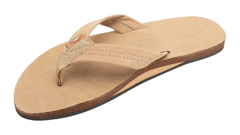 Men's sandals with a durable outer soleRainbow Men's Single Layer 1" Strap Sandal-Sierra Brown