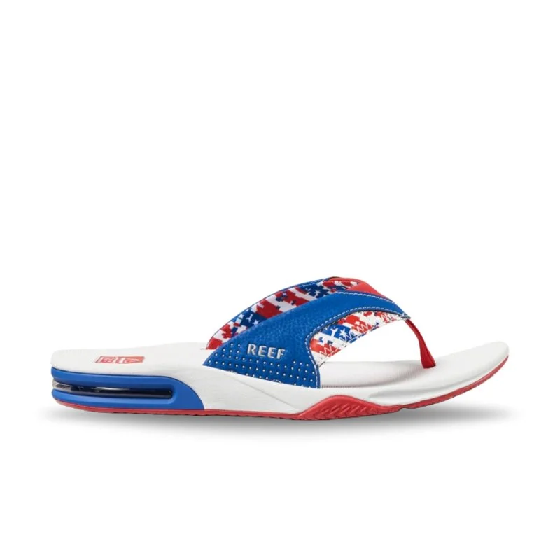 Men's sandals with a wide strap for supportReef Men's Fanning - Patriotic