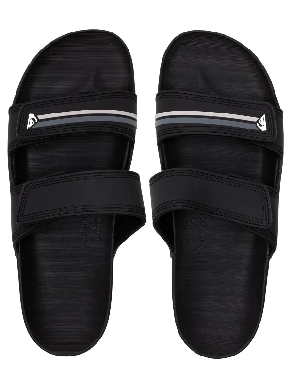 Men's sandals with a durable outer soleRivi Mens Double Strap Adjustable Pool Slides