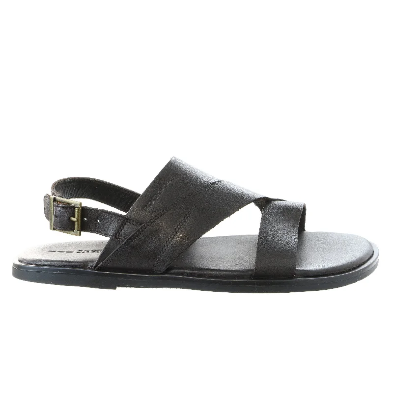 Men's sandals with a rubber sole for tractionRockport Beach Affair Back Strap Dress Sandal Shoe - Dark Brown Veg Tan - Mens
