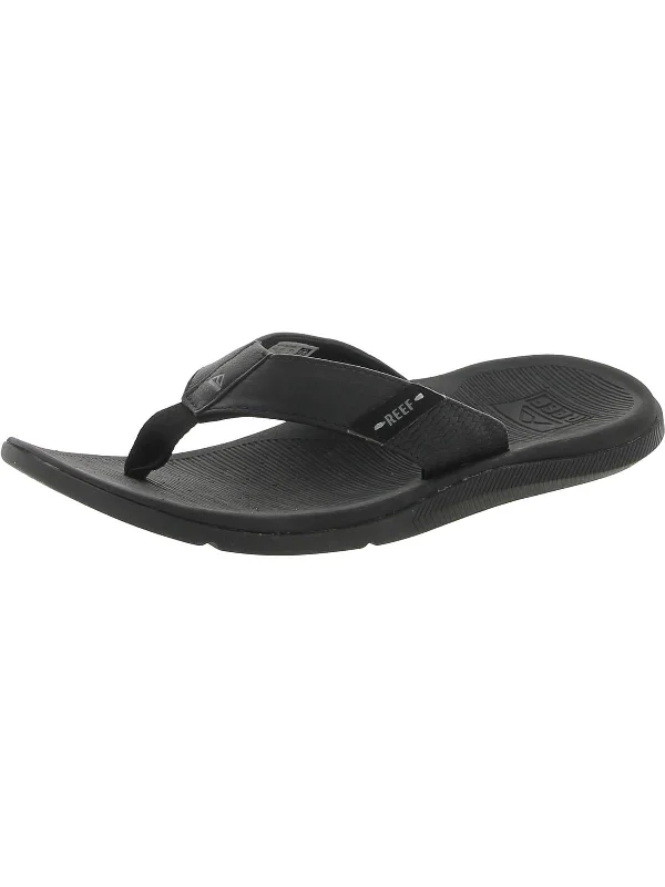 Men's sandals with a flexible sole for easy movementSanta Ana Mens Faux Leather Comfort Flip-Flops