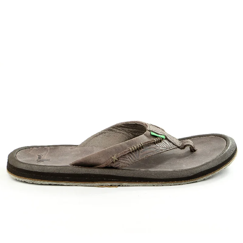 Men's sandals in a neutral color like black or brownSanuk Aloha Cowboy Flip Flop - Dark Brown - Mens