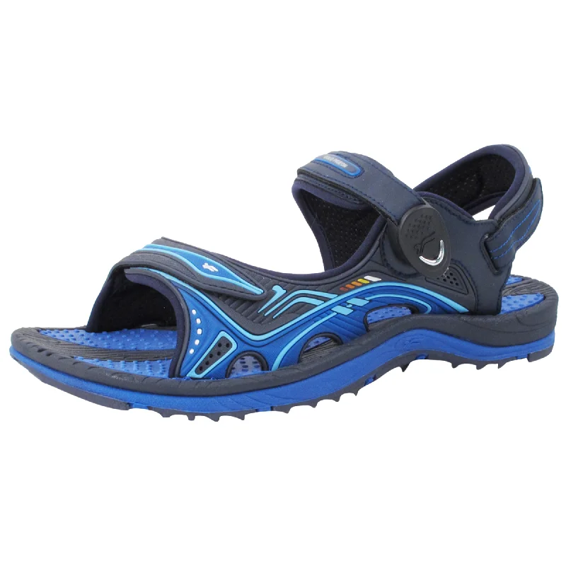 Men's sandals in a neutral color like black or brownSignature: 8655 Blue
