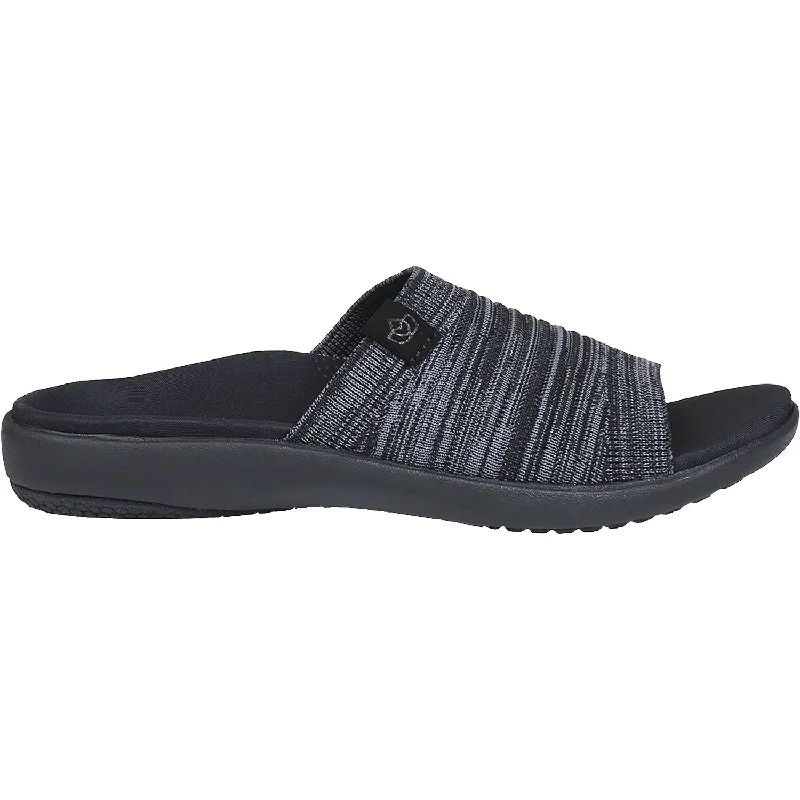 Men's leather sandals with an adjustable strapWomen's Spenco Astoria Memory Foam Slide Black Knit Fabric
