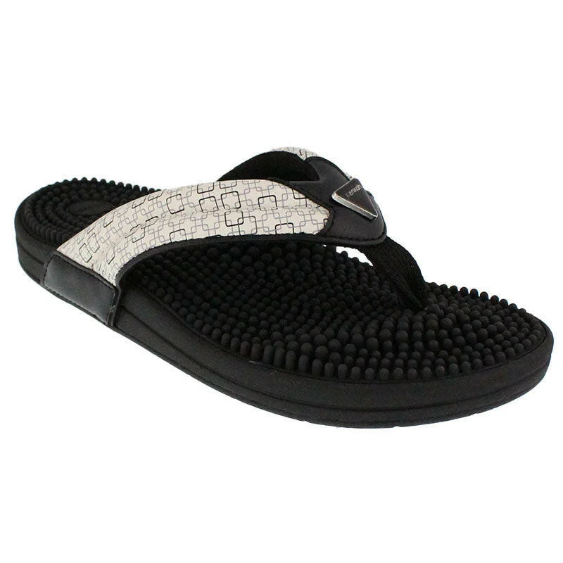 Men's sandals with a toe post designKenkoh Spirit V - Black/White Geo