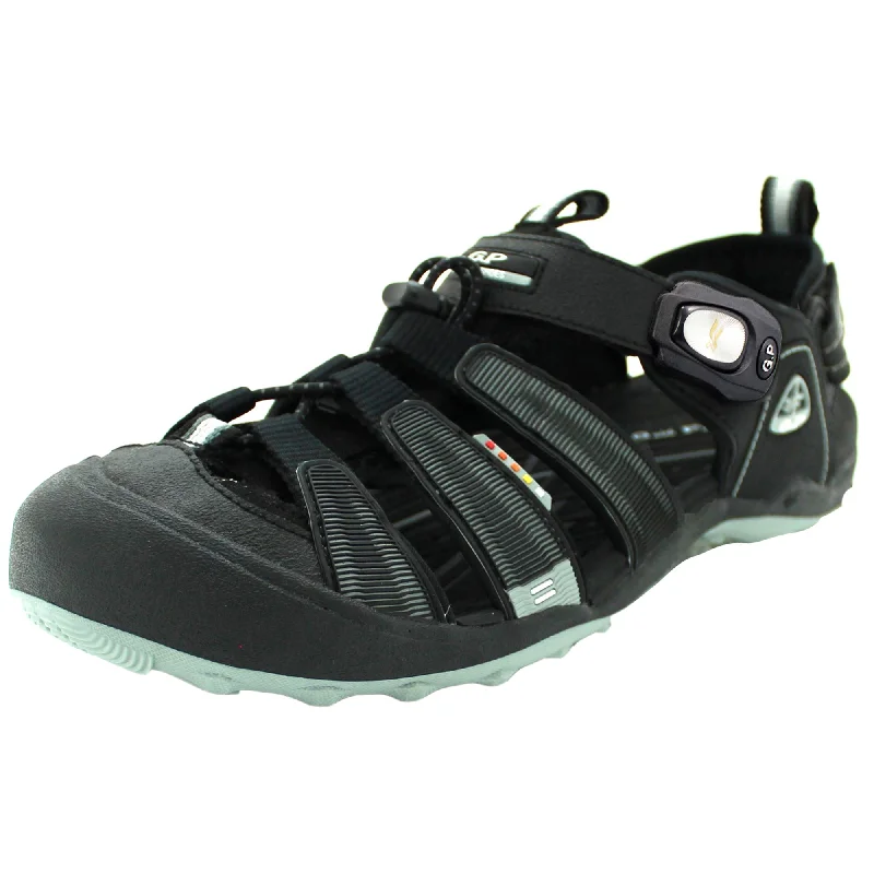 Men's sandals in a neutral color like black or brownToe Guard: 9224 Black